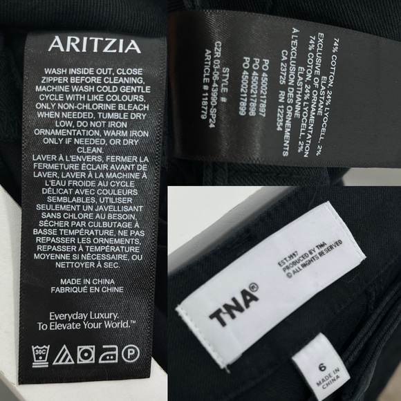 Aritzia TNA Cargo Wide leg Pant Black size 6 Women’s Pant - Picture 10 of 10